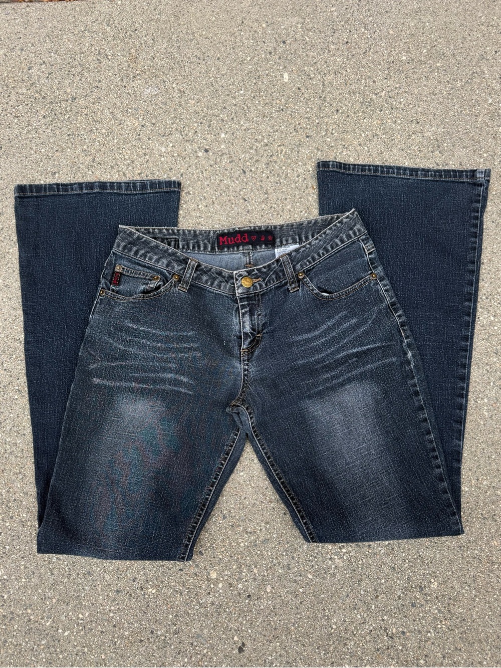Mudd Women's Medium-Dark Wash Bootcut Jeans - Indigo - Vintage